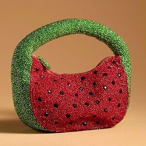 NWT Anthropologie Watermelon purse: The Tate Beaded Bag: Fruit Edition
